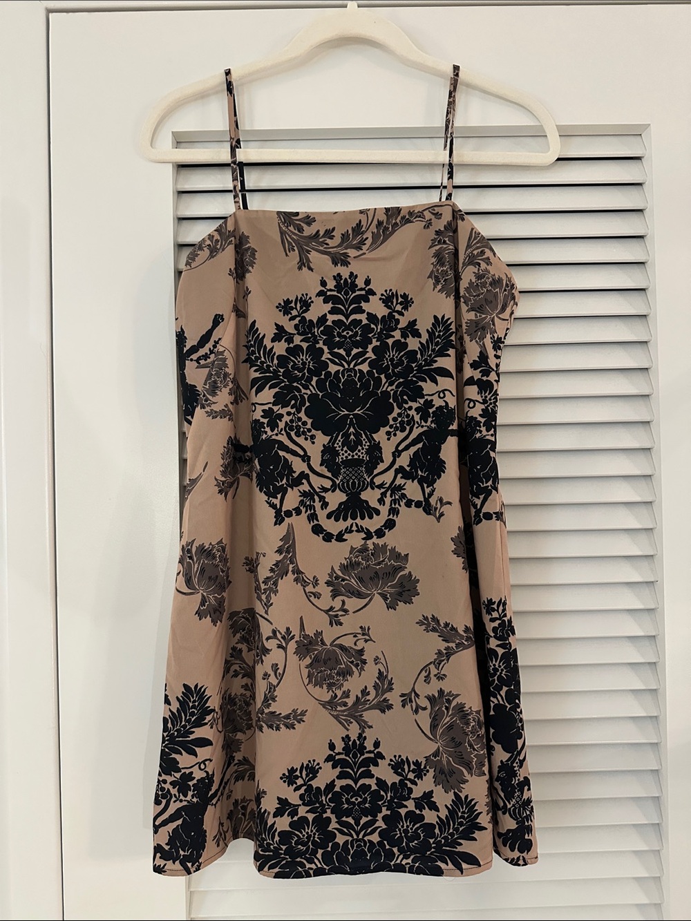 Amanda Uprichard Beige Dress with Black Print